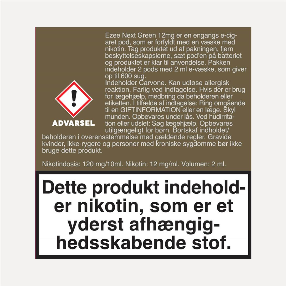 Ezee Next Pod startpakke Sølv - Menthol smag 12mg nikotin