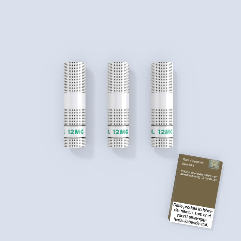 Ezee E-cigaret Filter Menthol 12mg Nikotin Pakke med 3