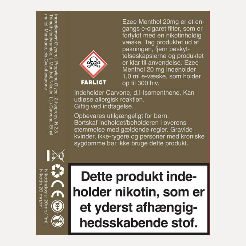 Ezee E-cigaret Filter Menthol 20mg/ml Nikotin 3 Stk.