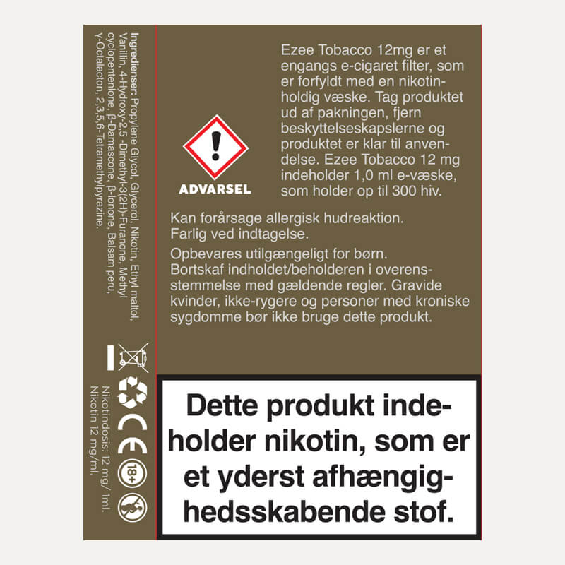Ezee E-cigaret Filter Tobak 12mg/ml Nikotin 3 Stk.