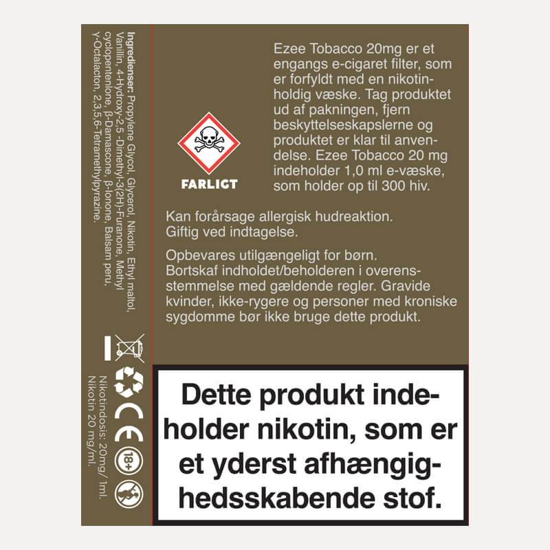 Ezee E-cigaret Filter Tobak 20mg/ml Nikotin 3 Stk.