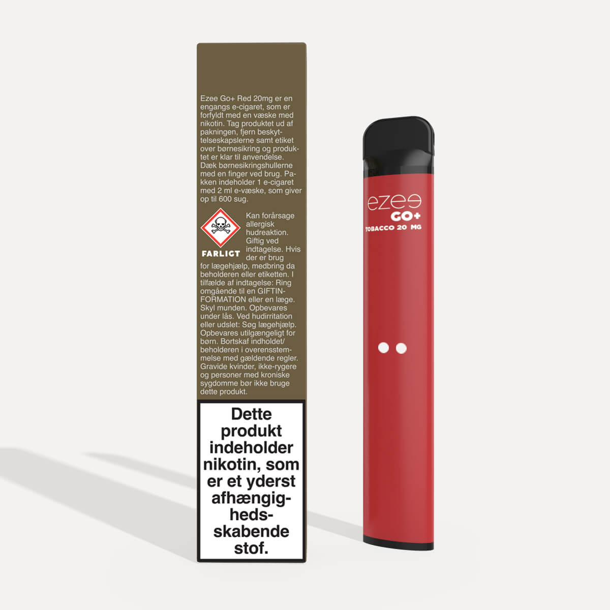 Ezee Go+ Red 20mg - Engangs vape med tobakssmag 1 Stk.