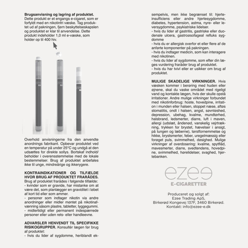 Ezee Go Engangs Nikotinfri Vape Menthol