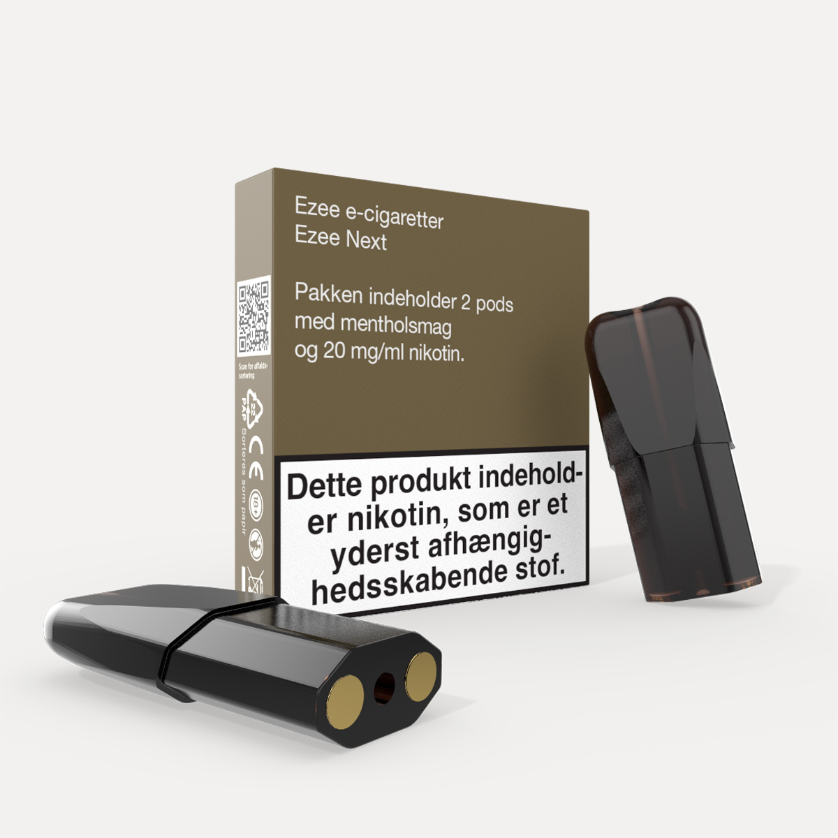 Ezee Next Pod e-cigaret startpakke Sort - Menthol 20mg