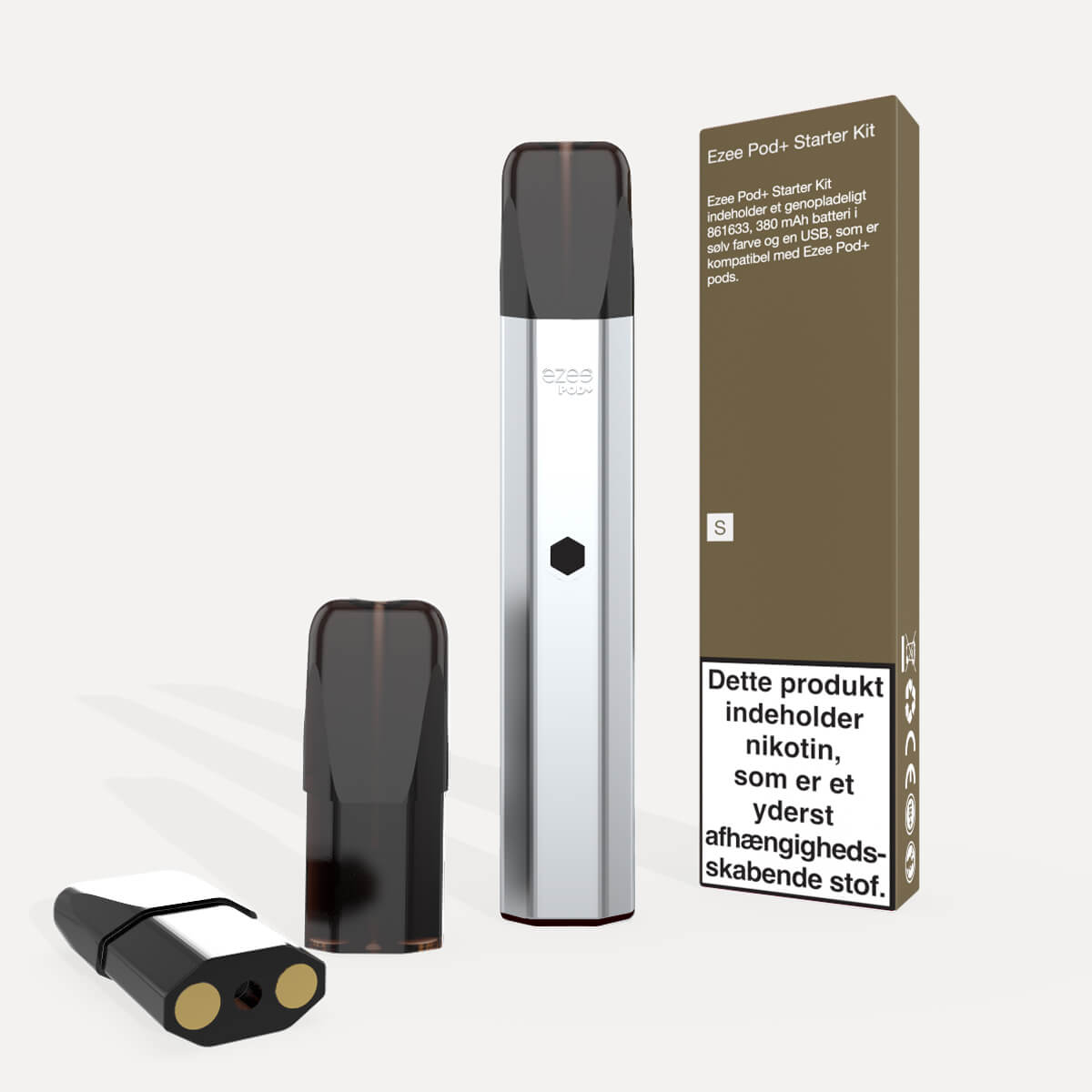 Ezee Pod+ Kit i Sølv (Pods medfølger ikke)