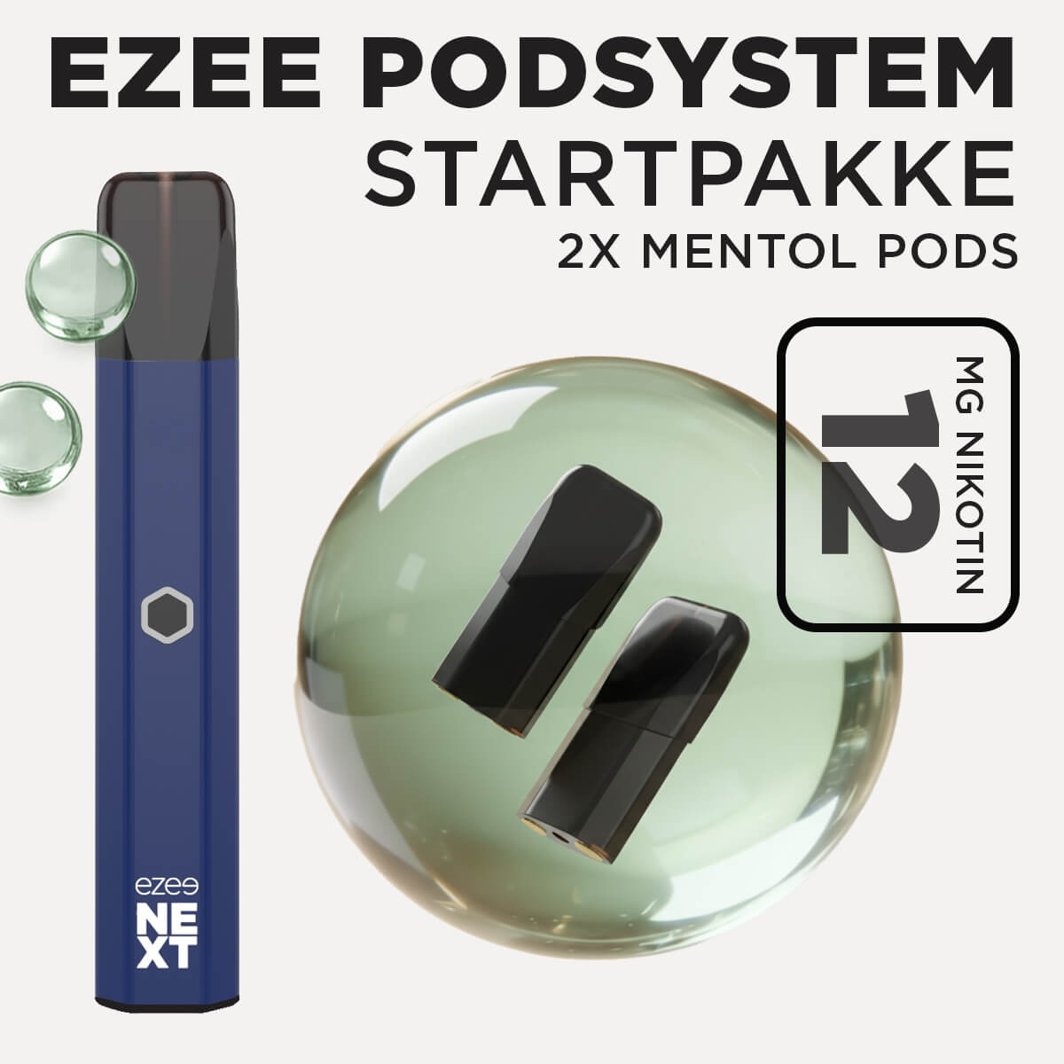 Ezee Next Puff Bar Kit Blå - Menthol smag 12mg