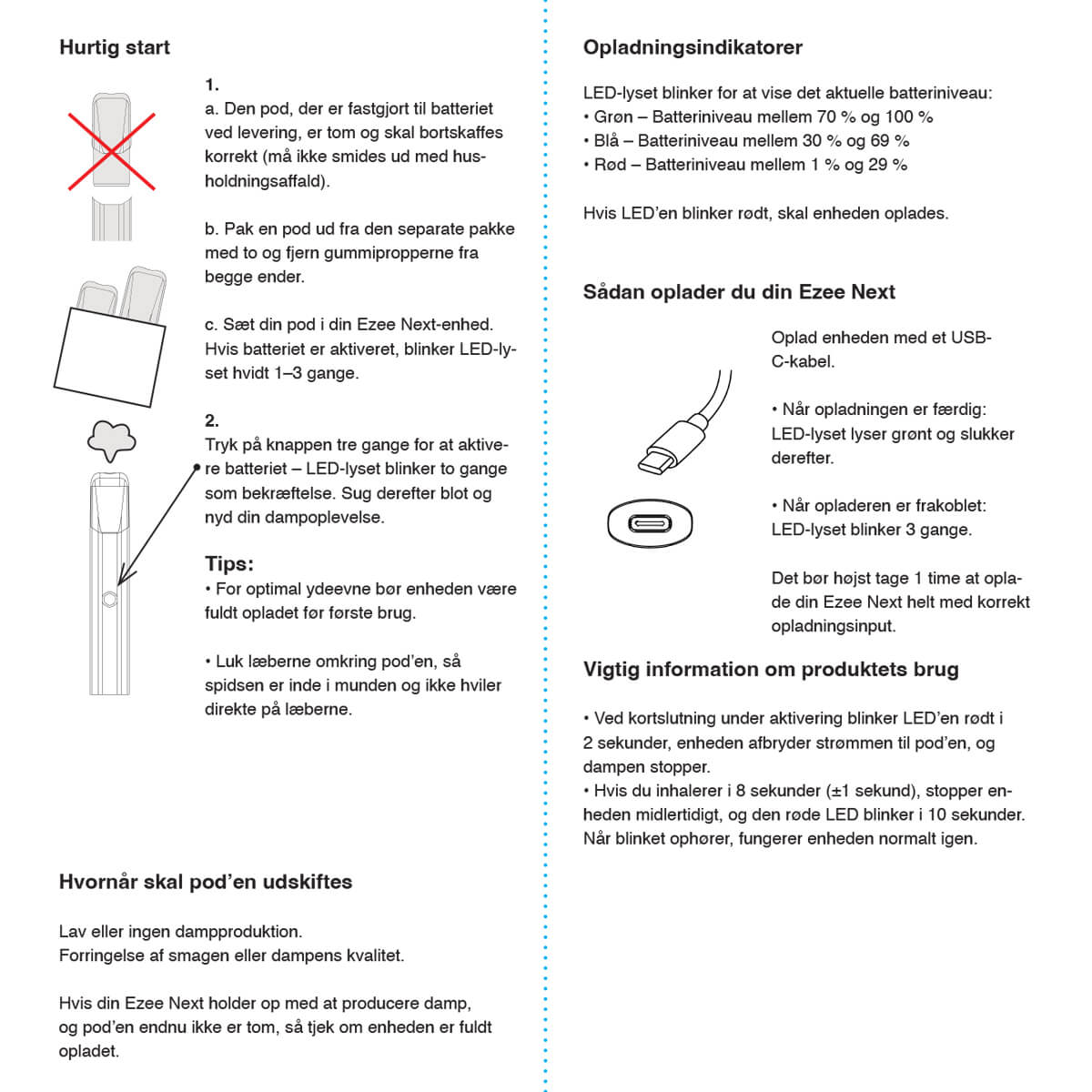Ezee Next Pod e-cigaret startpakke Sølv - Menthol 20mg