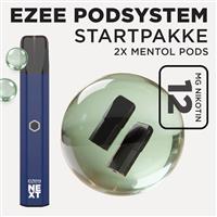 Ezee Next Pod startpakke Blå - Menthol smag 12mg nikotin